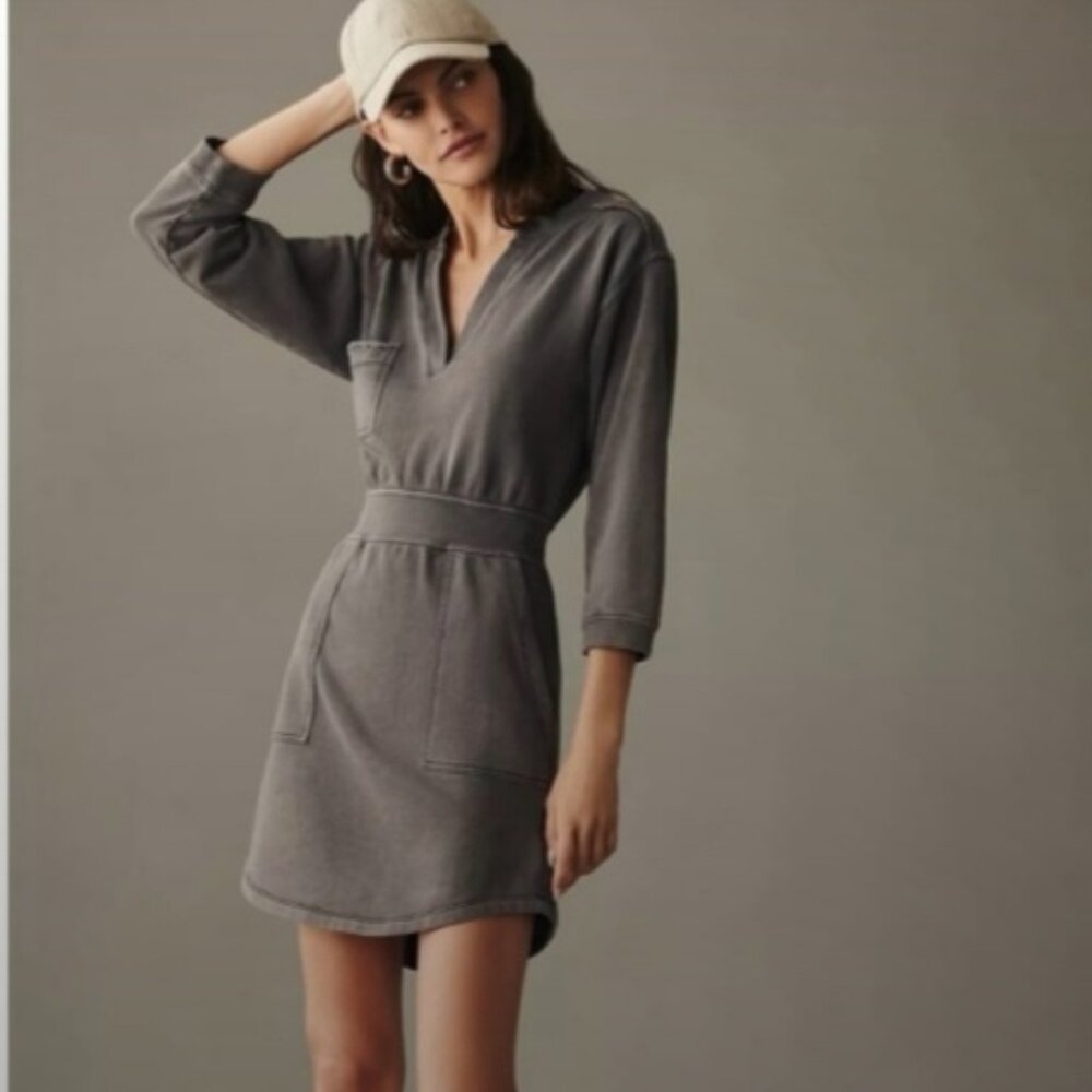 Daily Practice by Anthropologie Utility Mini Dress Gray Small